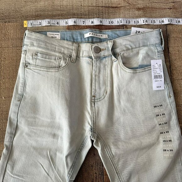 Pacsun light indigo denim jeans stacked skinny high waist men's 28 - Picture 5 of 11